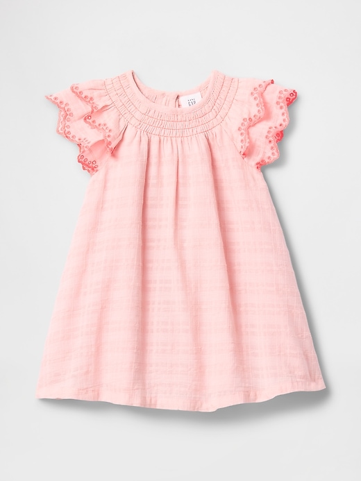 Image number 1 showing, Baby Flutter-Sleeve Cotton Dress