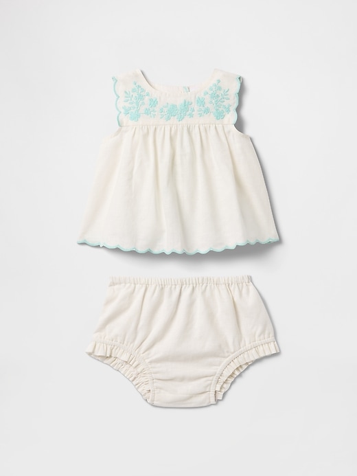 Image number 1 showing, Baby Linen-Cotton Outfit Set