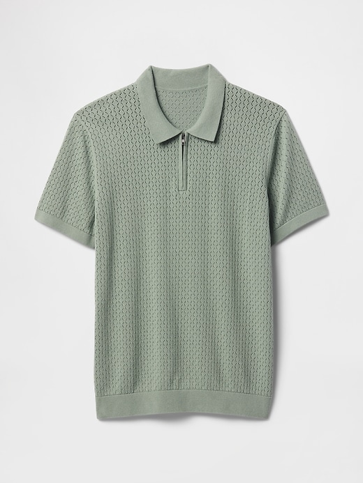 Image number 5 showing, Crochet Polo Shirt