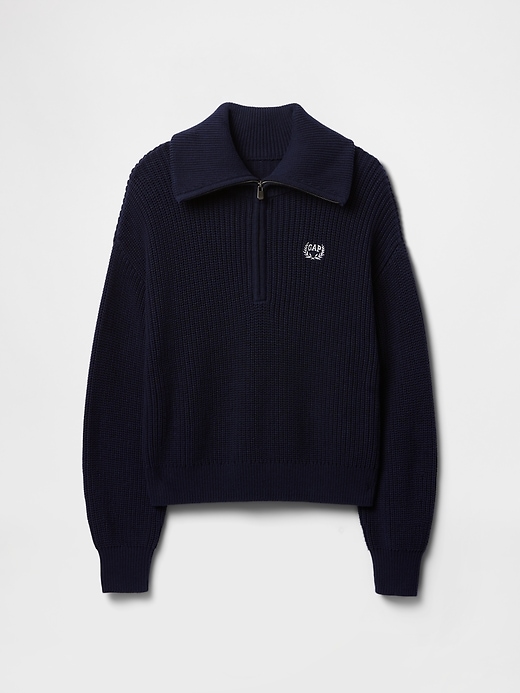 Image number 5 showing, 100% Cotton Half-Zip Pullover Sweater