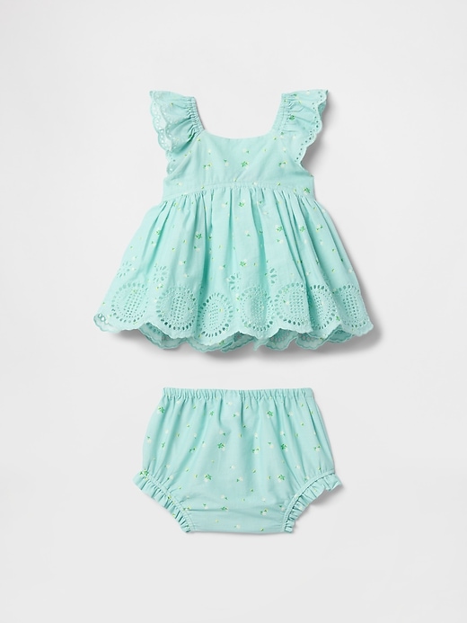 Image number 2 showing, Baby Eyelet Cotton Outfit Set