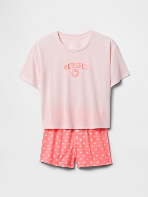 Image number 1 showing, Kids Recycled PJ Shorts Set