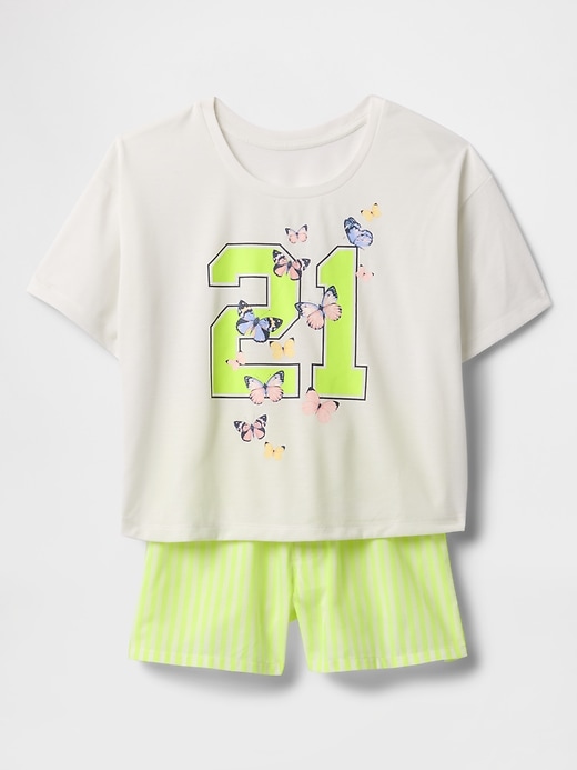 Image number 1 showing, Kids Recycled PJ Shorts Set