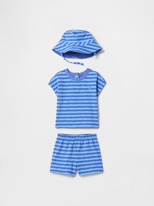 Image number 1 showing, Baby Organic Cotton Three-Piece Outfit Set