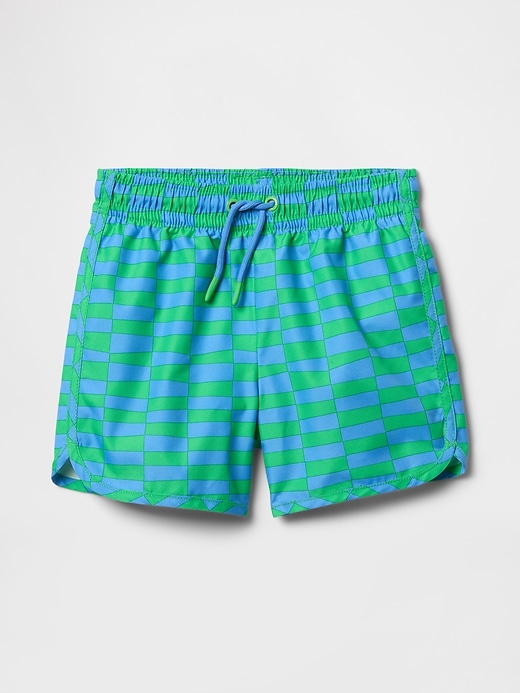 Image number 1 showing, Baby & Toddler Recycled Dolphin Hem Swim Trunks