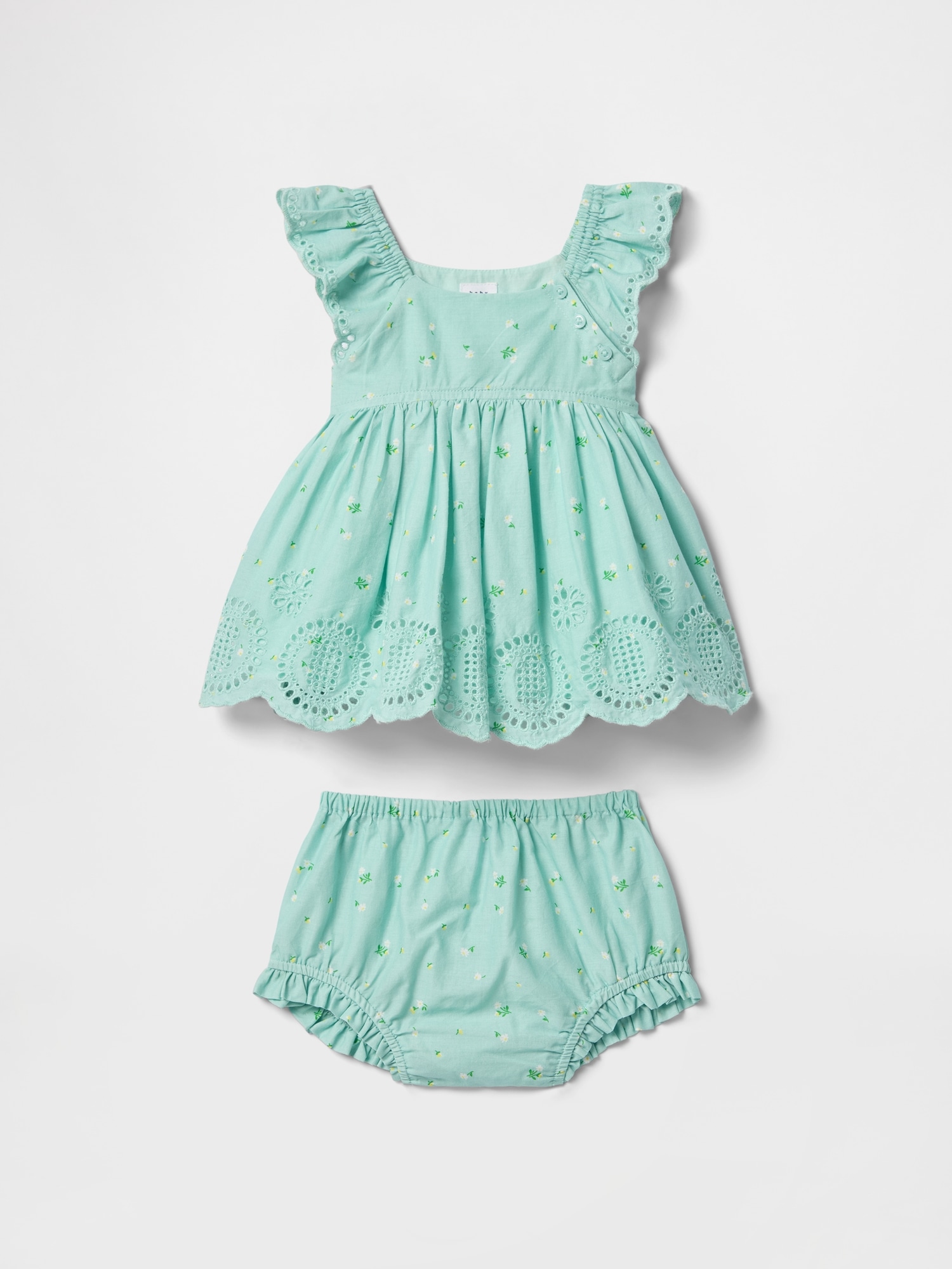 Baby Eyelet Cotton Outfit Set