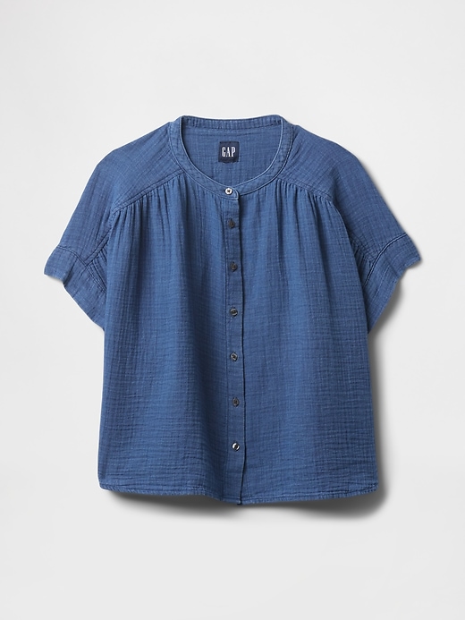 Image number 5 showing, Crinkle Gauze Denim Shirt