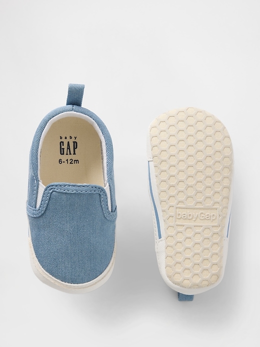 Image number 3 showing, Baby Denim Slip-On Shoes