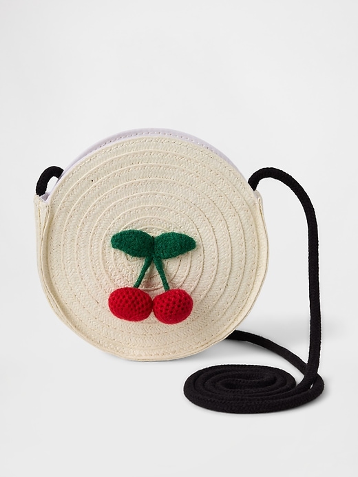 Image number 1 showing, Kids Cherry Straw Bag