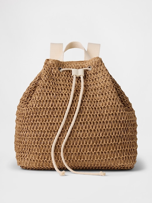 Image number 1 showing, Kids Straw Bucket Backpack