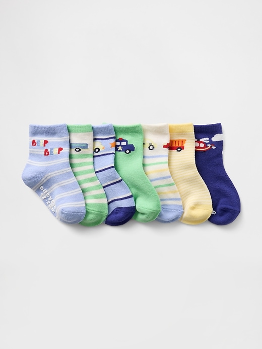 View large product image 1 of 1. Baby & Toddler Quarter Crew Socks (7-Pack)