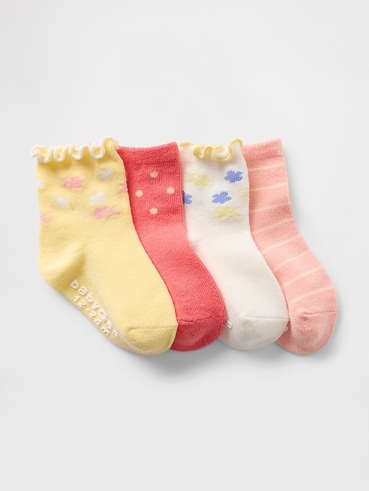 View large product image 1 of 1. Baby & Toddler Quarter Crew Socks (4-Pack)