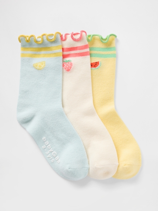 View large product image 1 of 1. Baby & Toddler Ruffled Crew Socks (3-Pack)