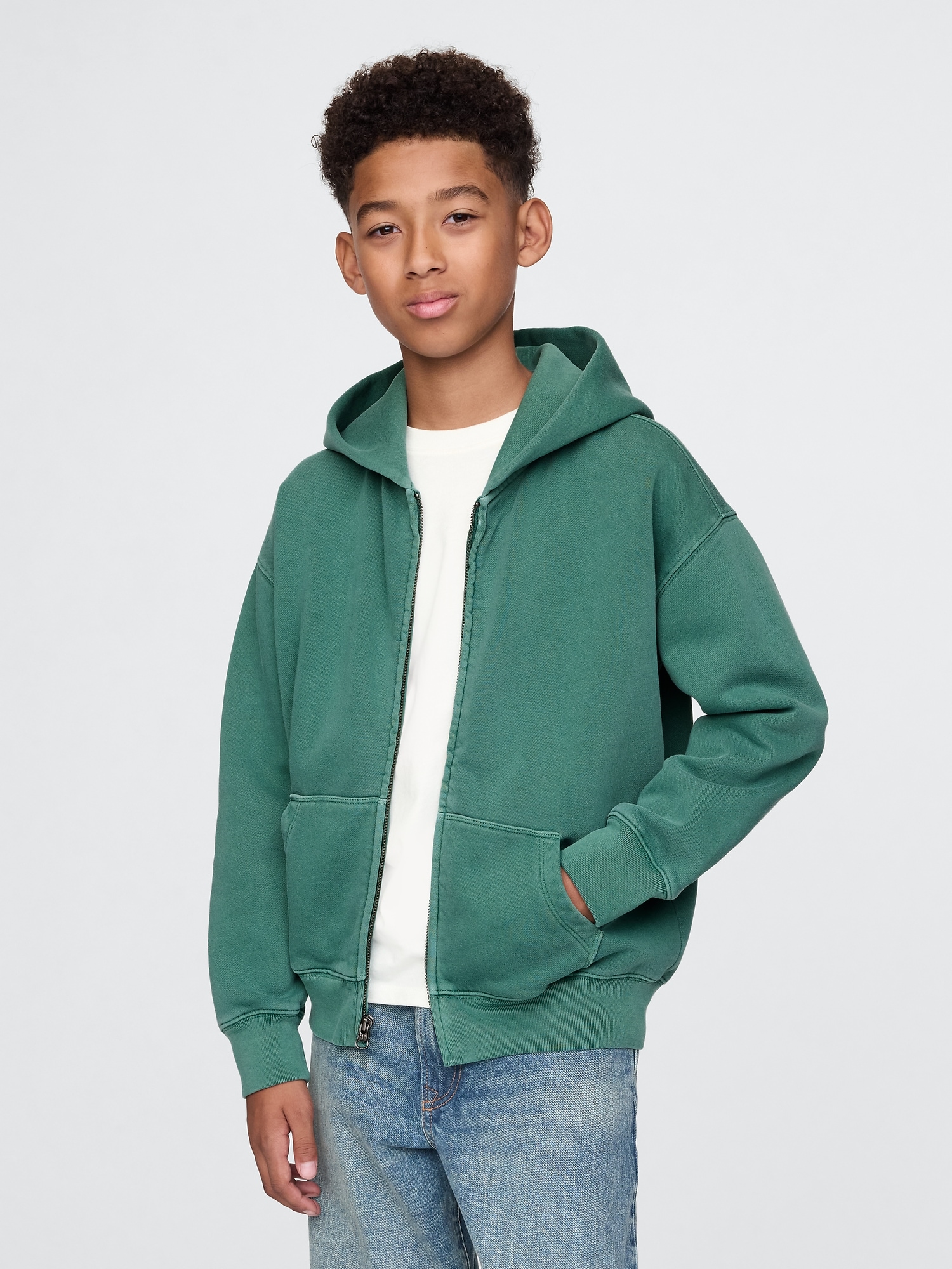 Kids Vintage Soft Zip Hoodie