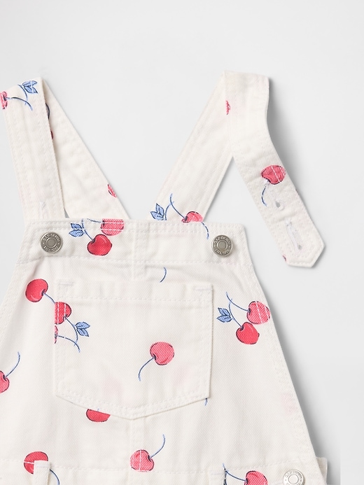 Image number 3 showing, Baby & Toddler Denim Cherry Shortalls