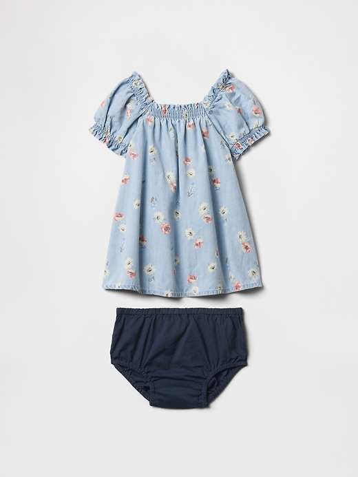 Image number 3 showing, Baby Floral Denim Dress