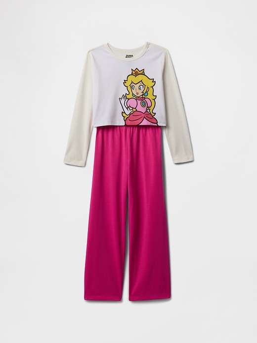 Image number 1 showing, Kids Cropped Princess Peach Recycled PJ Set