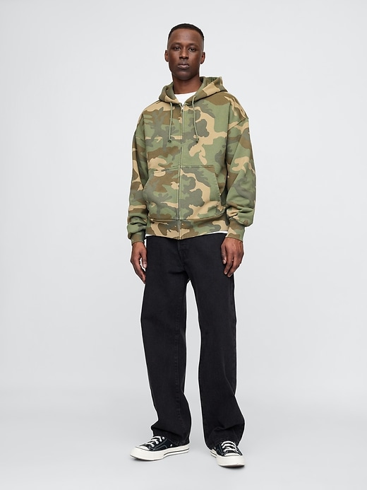 Image number 3 showing, Extra Heavyweight Camo Zip Hoodie