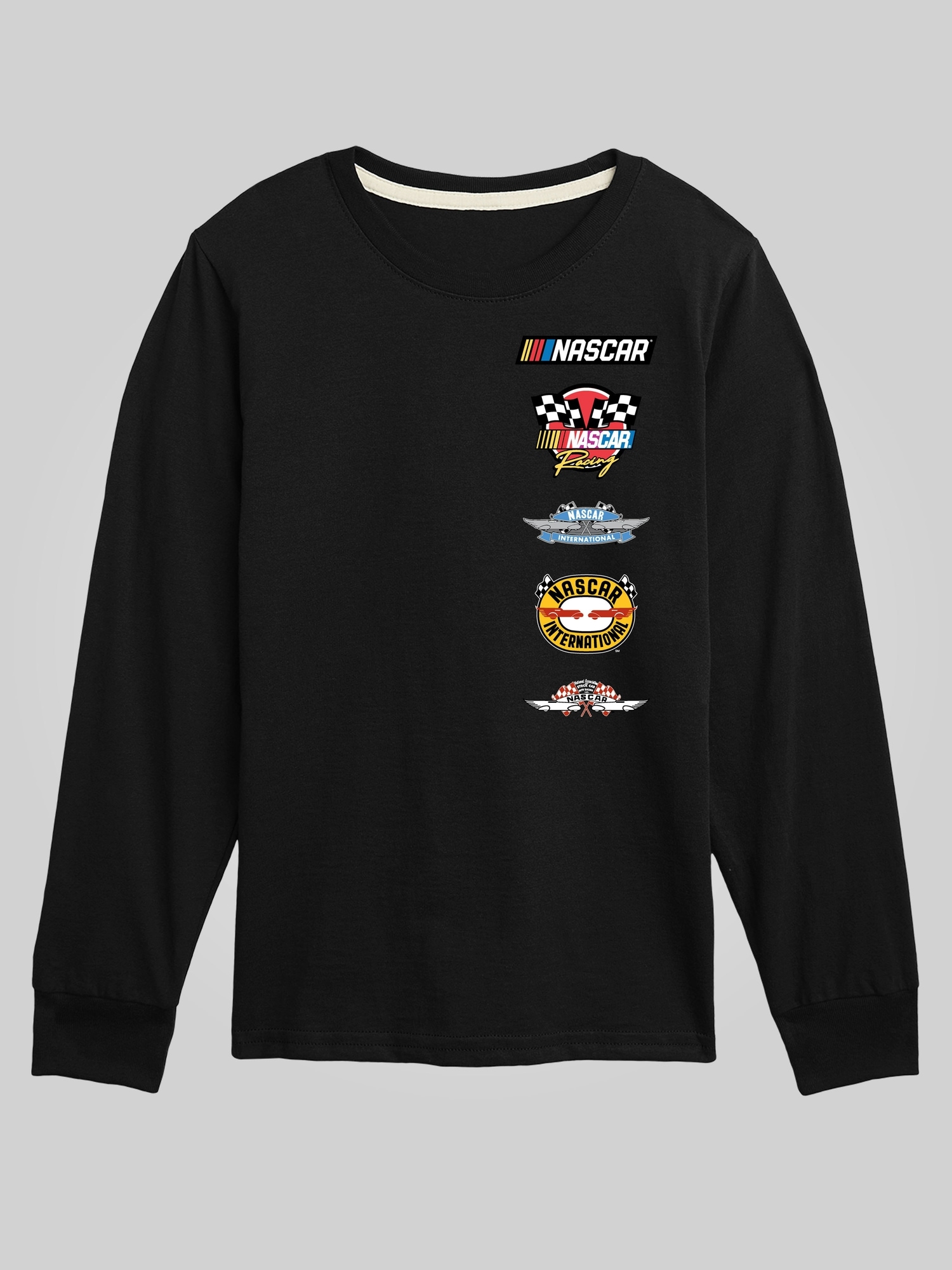 Kids NASCAR Historical Logos Stacked Long Sleeve Graphic Tee