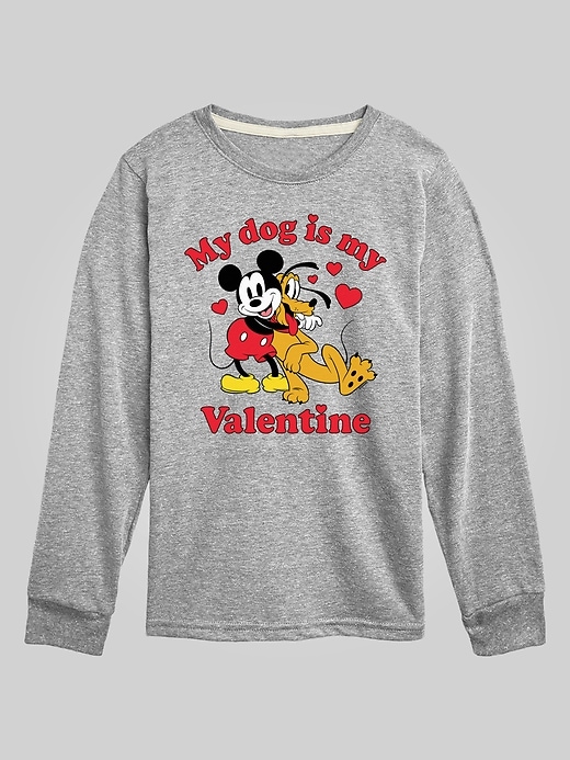 Image number 1 showing, Toddler Disney My Dog Is My Valentine Long Sleeve Graphic Tee