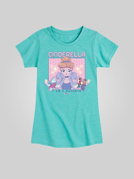 Image number 1 showing, Kids Disney Princess Kawaii Anime Cinderella Fitted Short Sleeve Graphic Tee