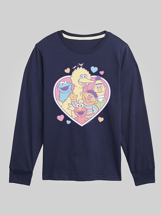 Image number 1 showing, Toddler Sesame Street Group Heart Long Sleeve Graphic Tee