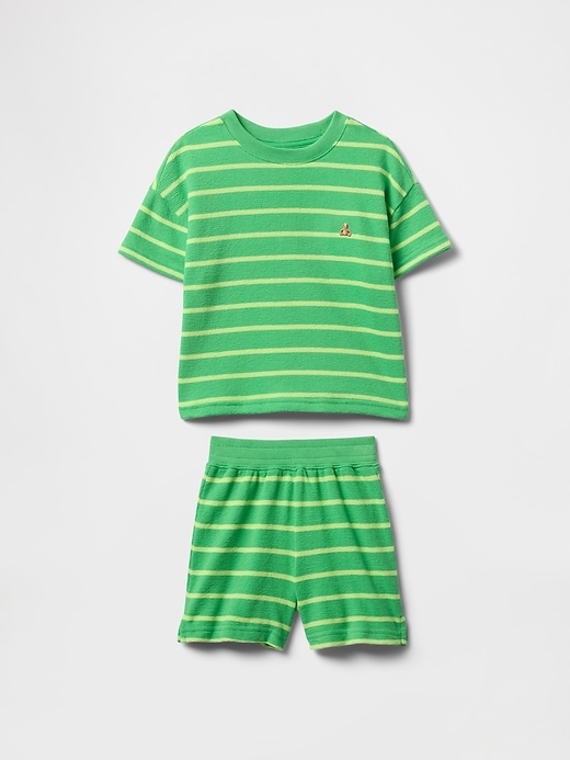 Image number 2 showing, Baby & Toddler Textured Stripe Outfit Set