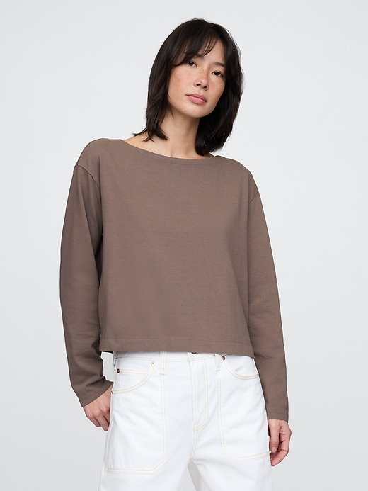 Image number 1 showing, Heavyweight Organic Cotton Vintage Boatneck T-Shirt