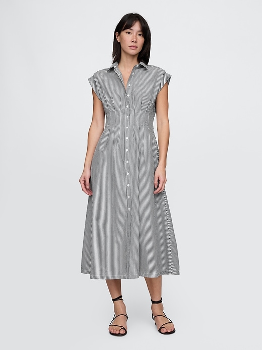 Image number 1 showing, Poplin Midi Shirtdress