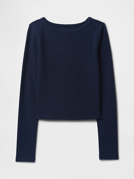 Image number 4 showing, Heavyweight Rib Cropped Boatneck T-Shirt