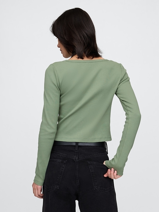 Image number 2 showing, Heavyweight Rib Cropped Boatneck T-Shirt