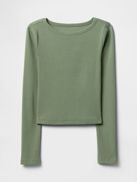 Image number 4 showing, Heavyweight Rib Cropped Boatneck T-Shirt