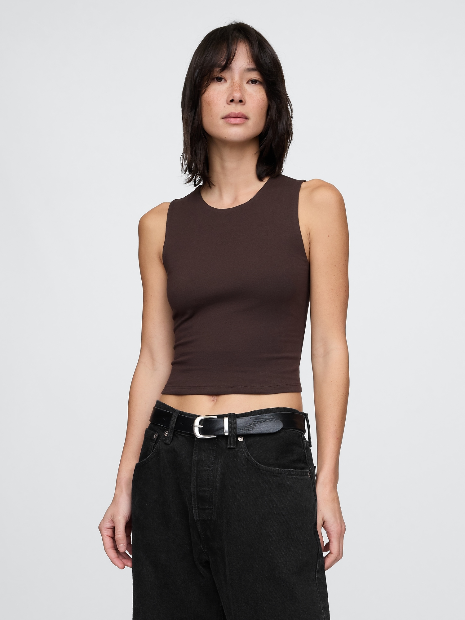 CloseKnit Jersey Cropped Shell Tank Top