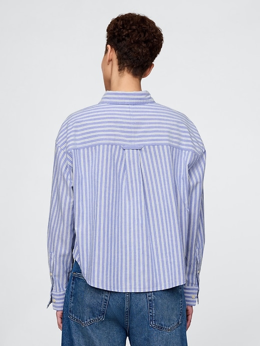 Image number 2 showing, Organic Cotton Oxford Cropped Big Shirt