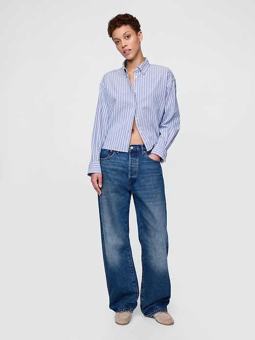 Image number 3 showing, Organic Cotton Oxford Cropped Big Shirt