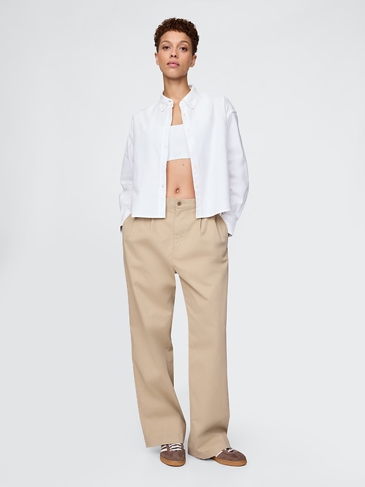 Image number 3 showing, Organic Cotton Oxford Cropped Big Shirt