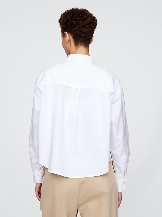 Image number 2 showing, Organic Cotton Oxford Cropped Big Shirt