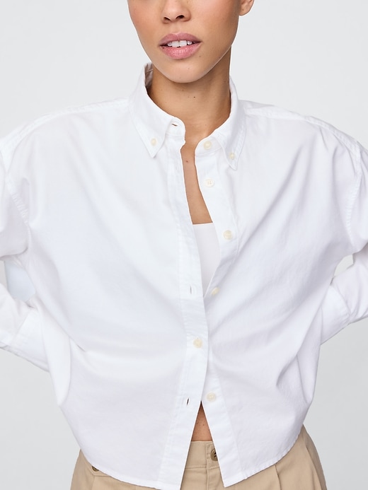 Image number 4 showing, Organic Cotton Oxford Cropped Big Shirt