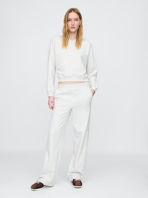 Image number 1 showing, Heavyweight French Terry Seamed Wide-Leg Sweatpants