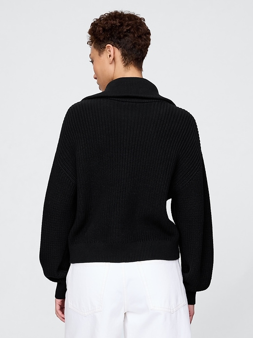 Image number 3 showing, 100% Cotton Half-Zip Pullover Sweater