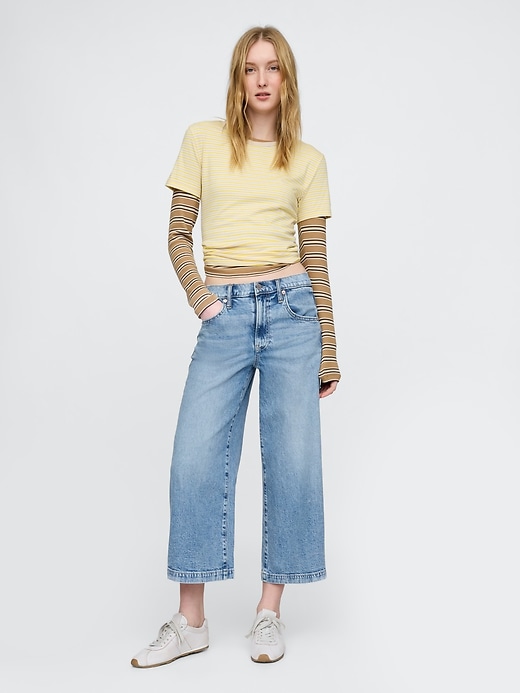 Image number 1 showing, High Rise Denim Culotte Jeans