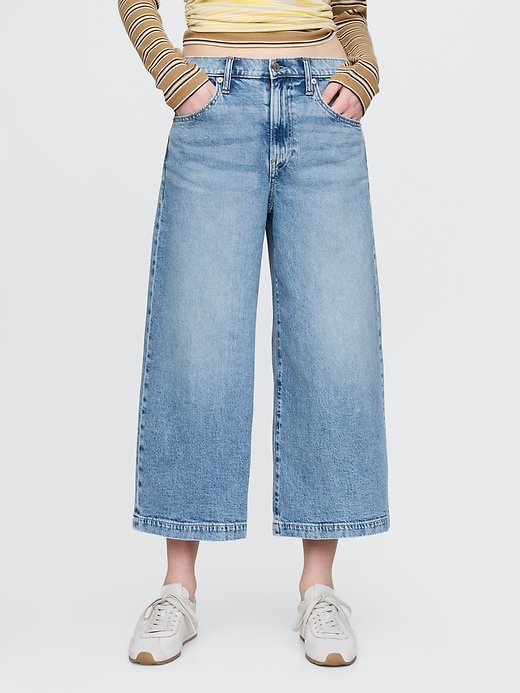 Image number 2 showing, High Rise Denim Culotte Jeans