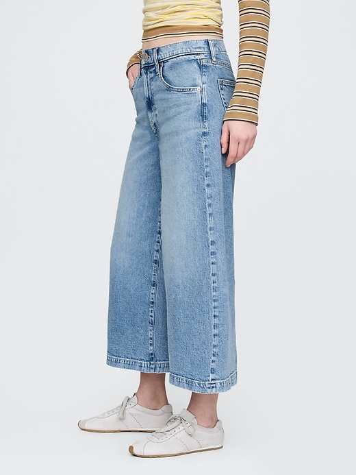 Image number 3 showing, High Rise Denim Culotte Jeans