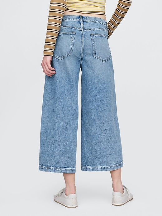 Image number 5 showing, High Rise Denim Culotte Jeans