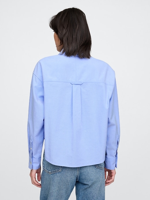 Image number 2 showing, Organic Cotton Oxford Cropped Big Shirt