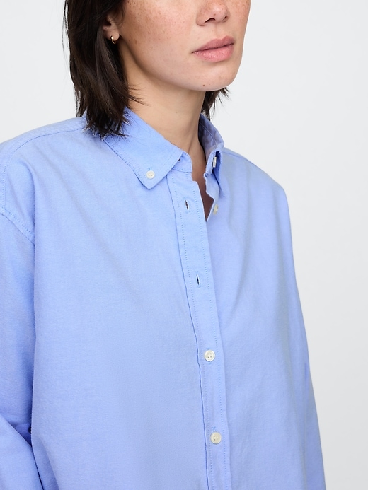 Image number 4 showing, Organic Cotton Oxford Cropped Big Shirt