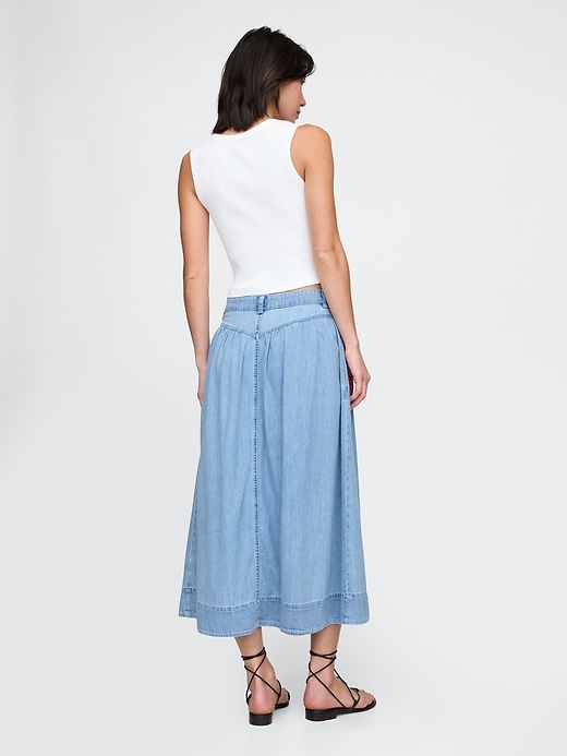 Image number 2 showing, Denim Western Yoke Maxi Skirt