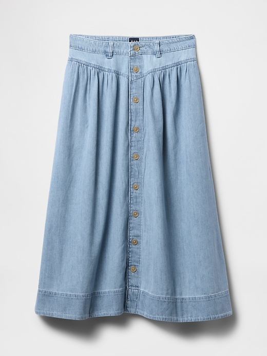 Image number 5 showing, Denim Western Yoke Maxi Skirt