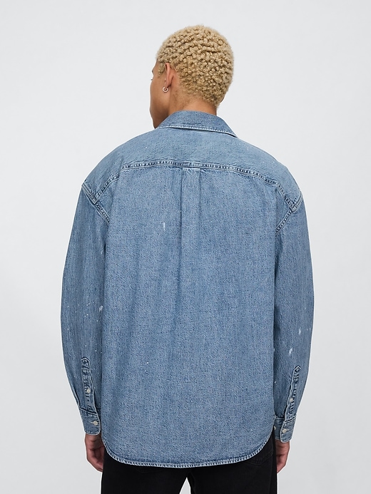 Image number 3 showing, Painted Denim Big Shirt