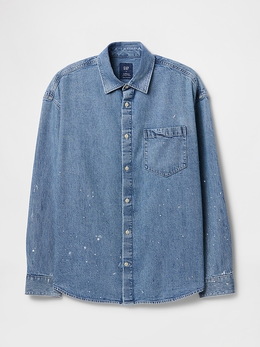 Image number 5 showing, Painted Denim Big Shirt